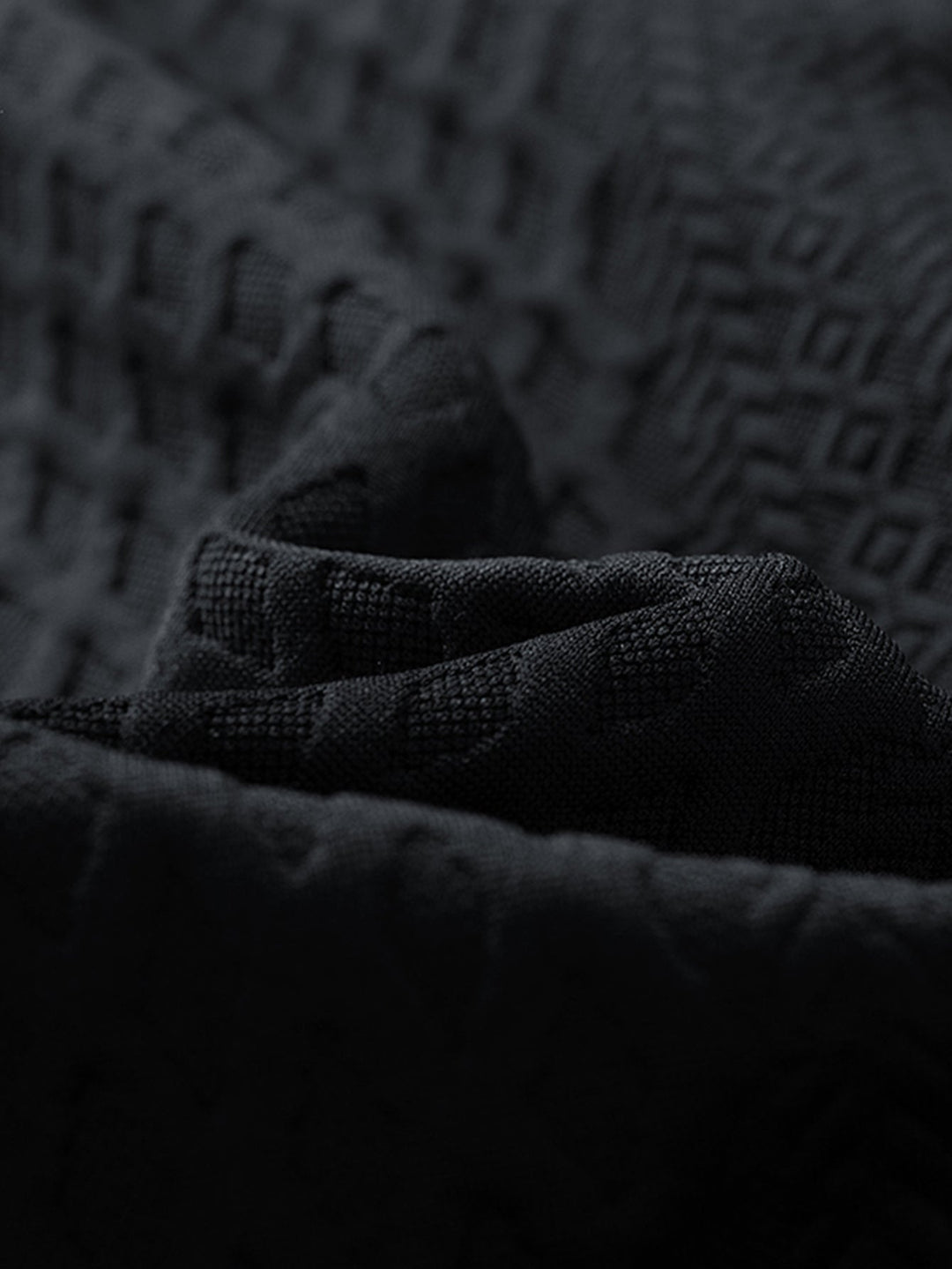 Relax Fit Geometric Jacquard Crew Neck Sweatshirt