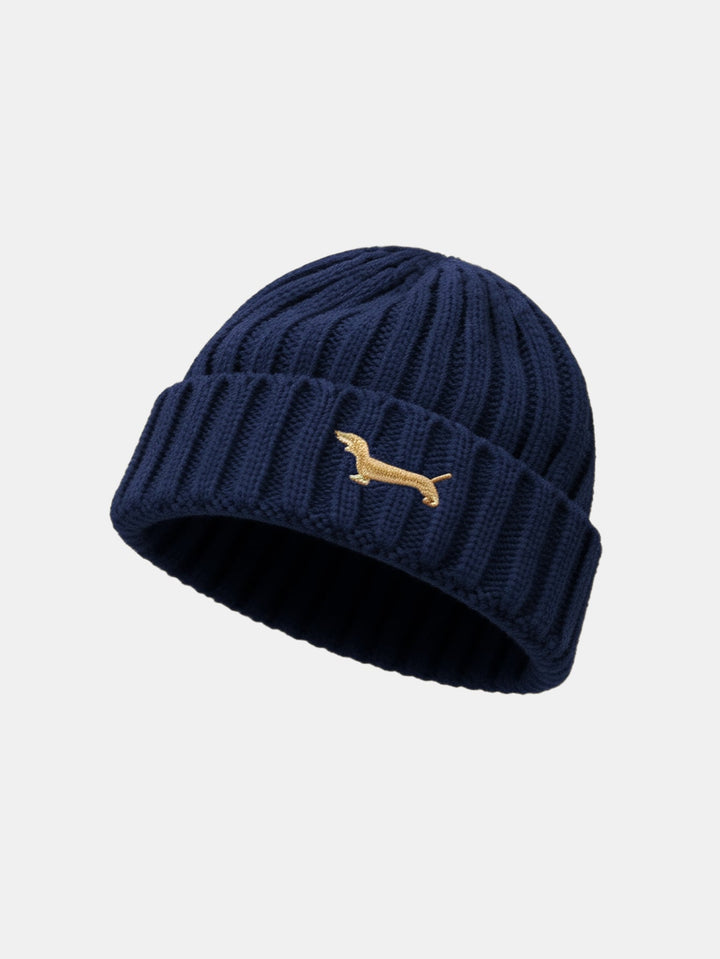 Dachshund Embroidered Pattern Thick And Warm Knitted Hat