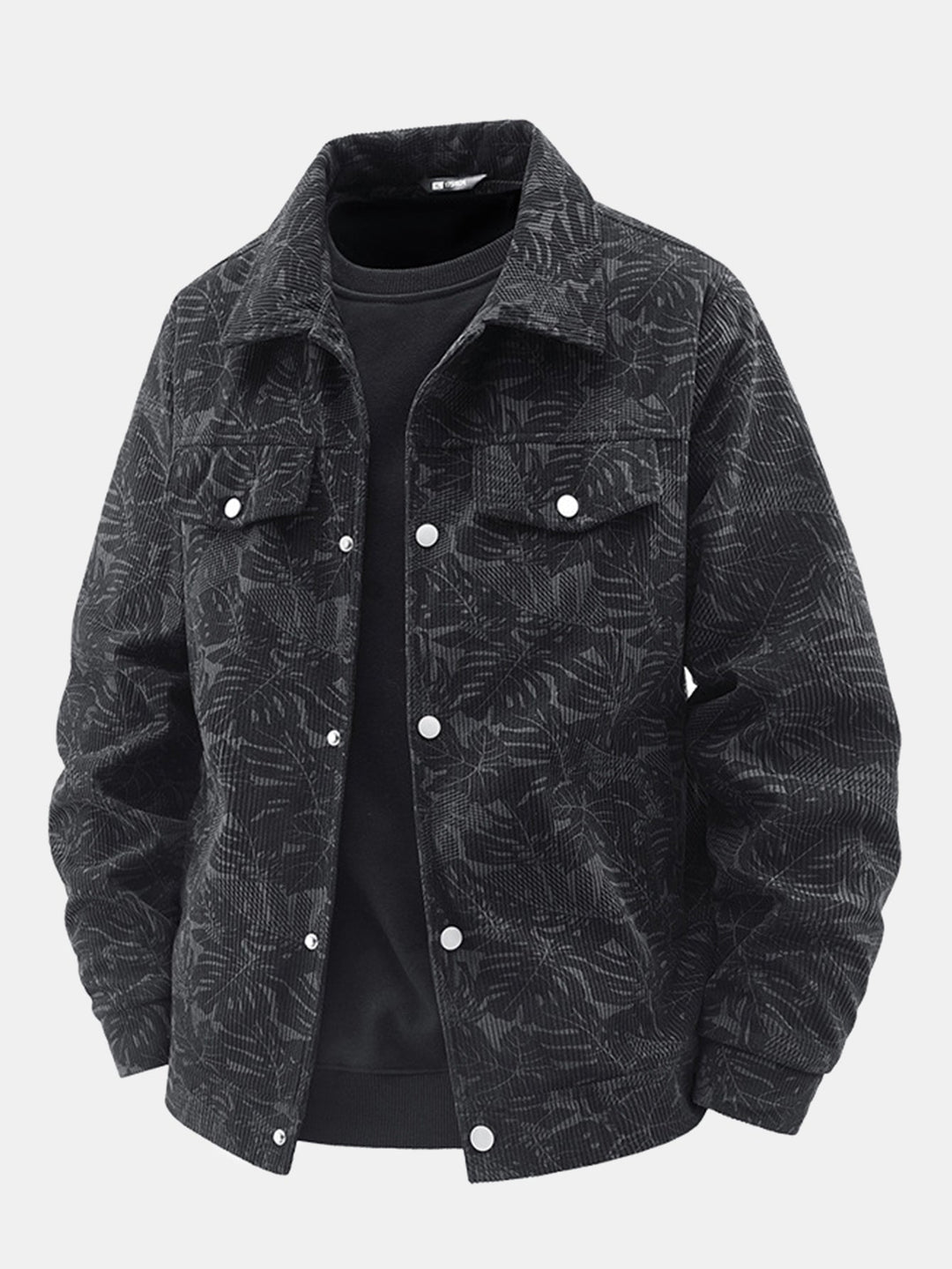 Leaf Print Corduroy Jacket