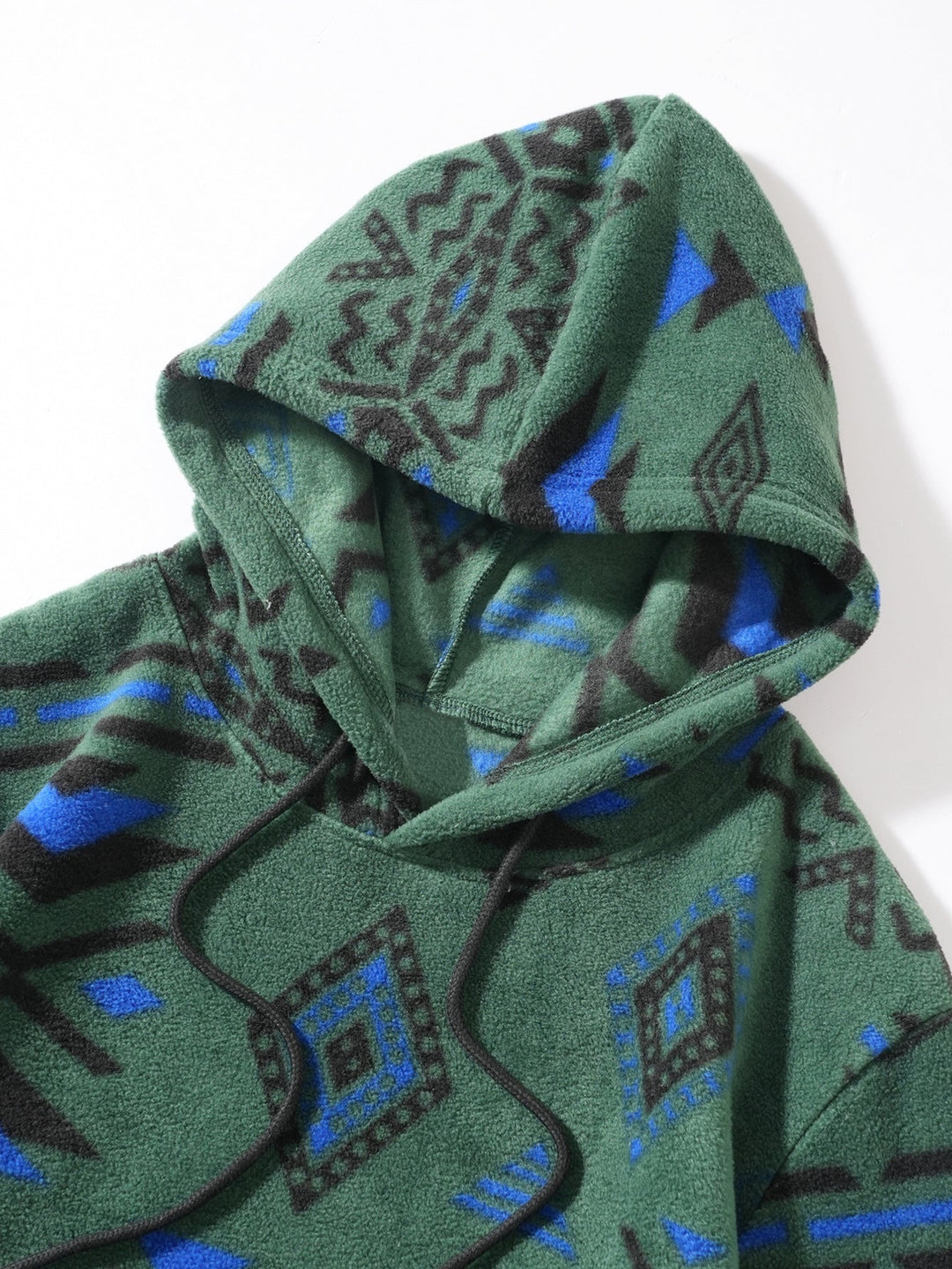 Relax Fit Tribal Geometry Teddy Hoodie & Shorts