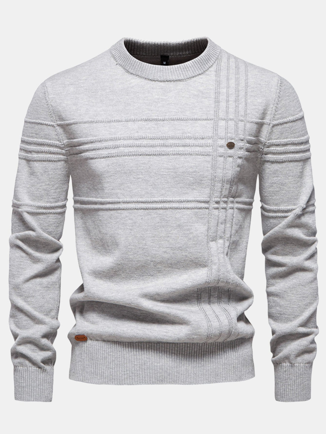 Striped Jacquard Crewneck Sweater
