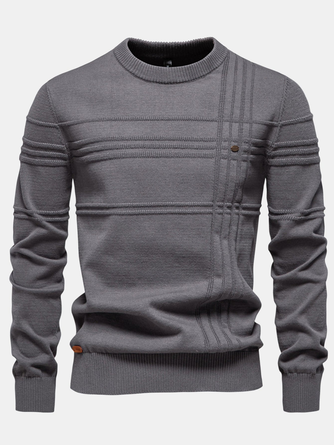 Striped Jacquard Crewneck Sweater