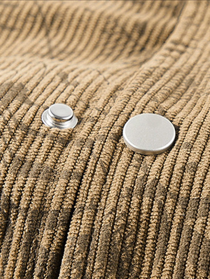 Leaf Print Corduroy Jacket