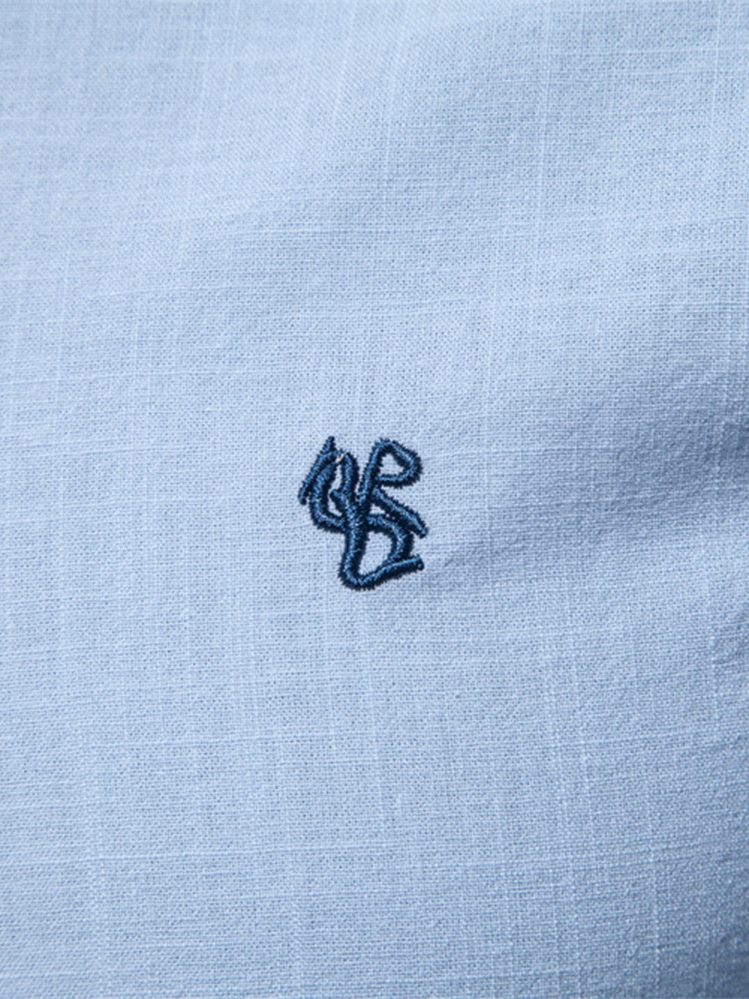 Long Sleeve Linen Look Stand Collar Shirt