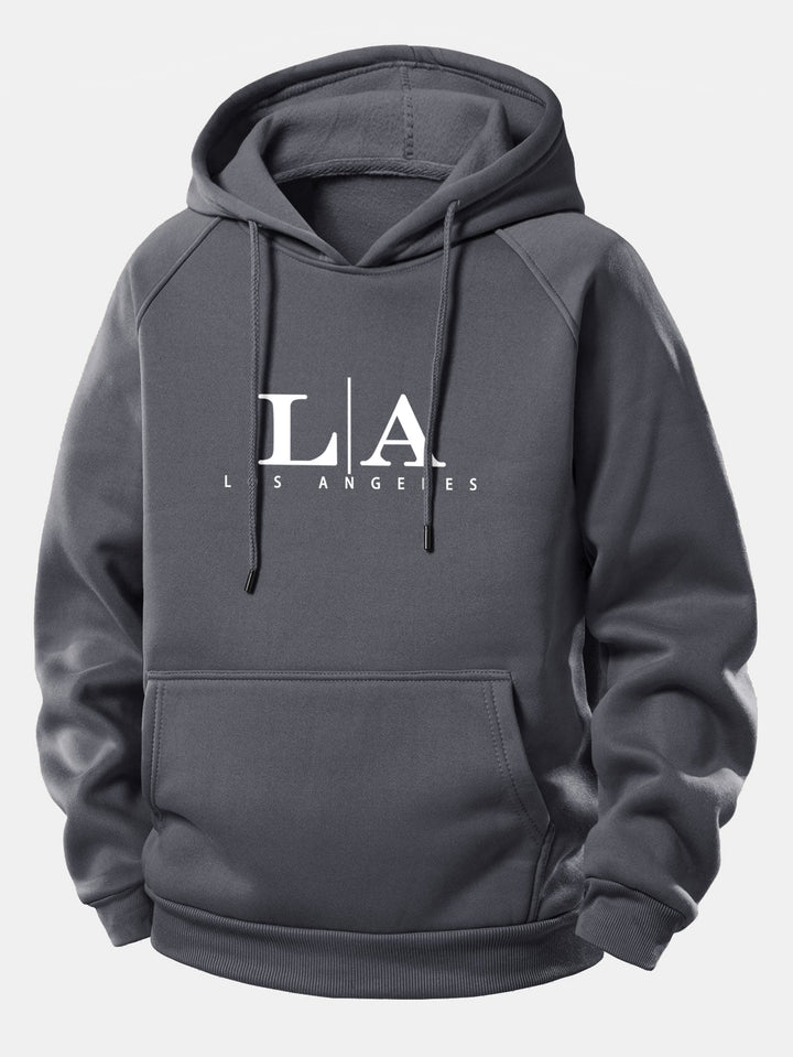 Los Angeles Print Drawstring Hoodie