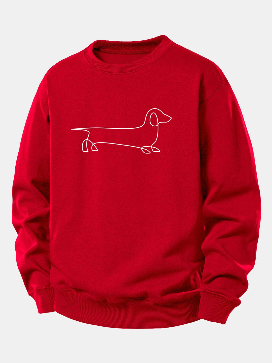 Line Dachshund Print Relax Fit Sweatshirt