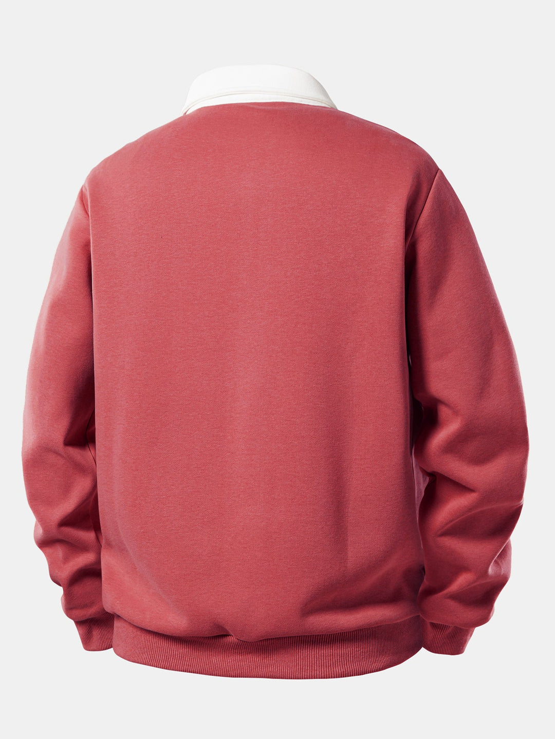 Contrast Polo Collar Sweatshirt