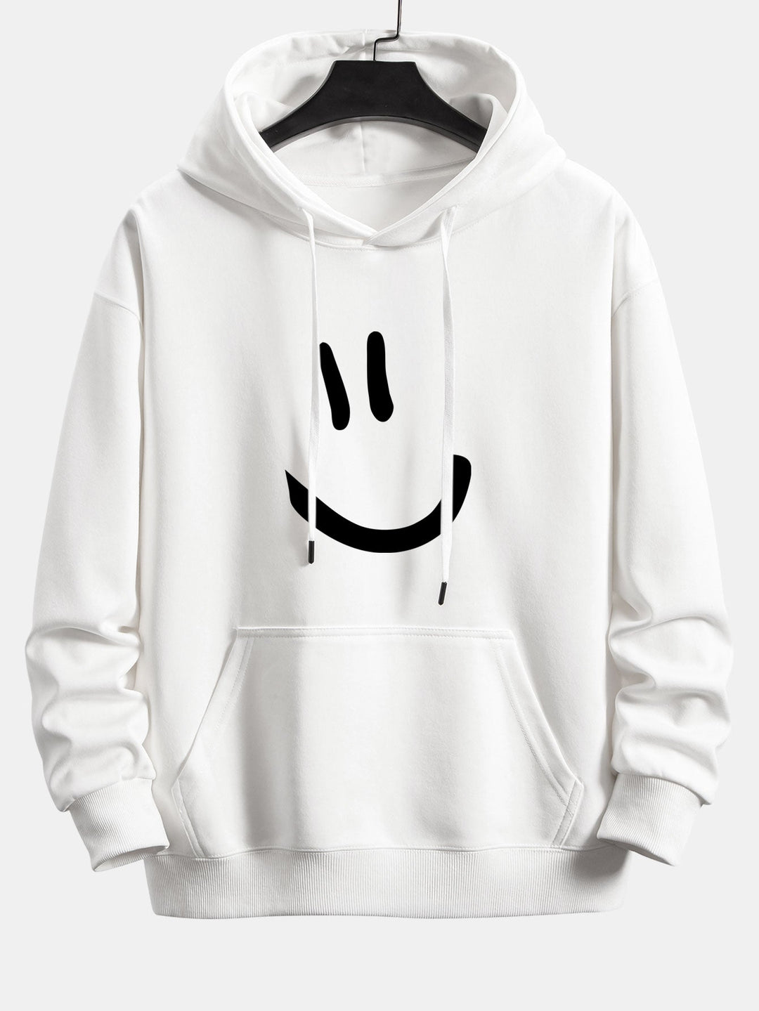 Smiley Face Print Relax Fit Hoodie