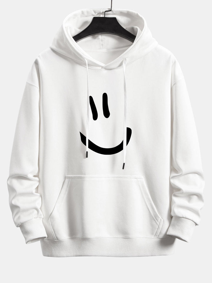 Smiley Face Print Relax Fit Hoodie