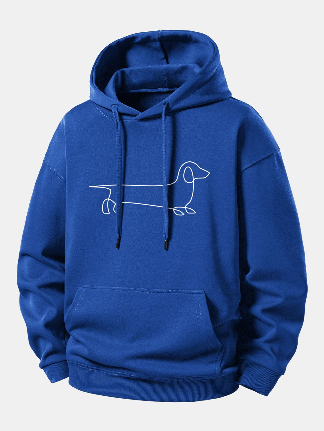Line Dachshund Print Relax Fit Hoodie