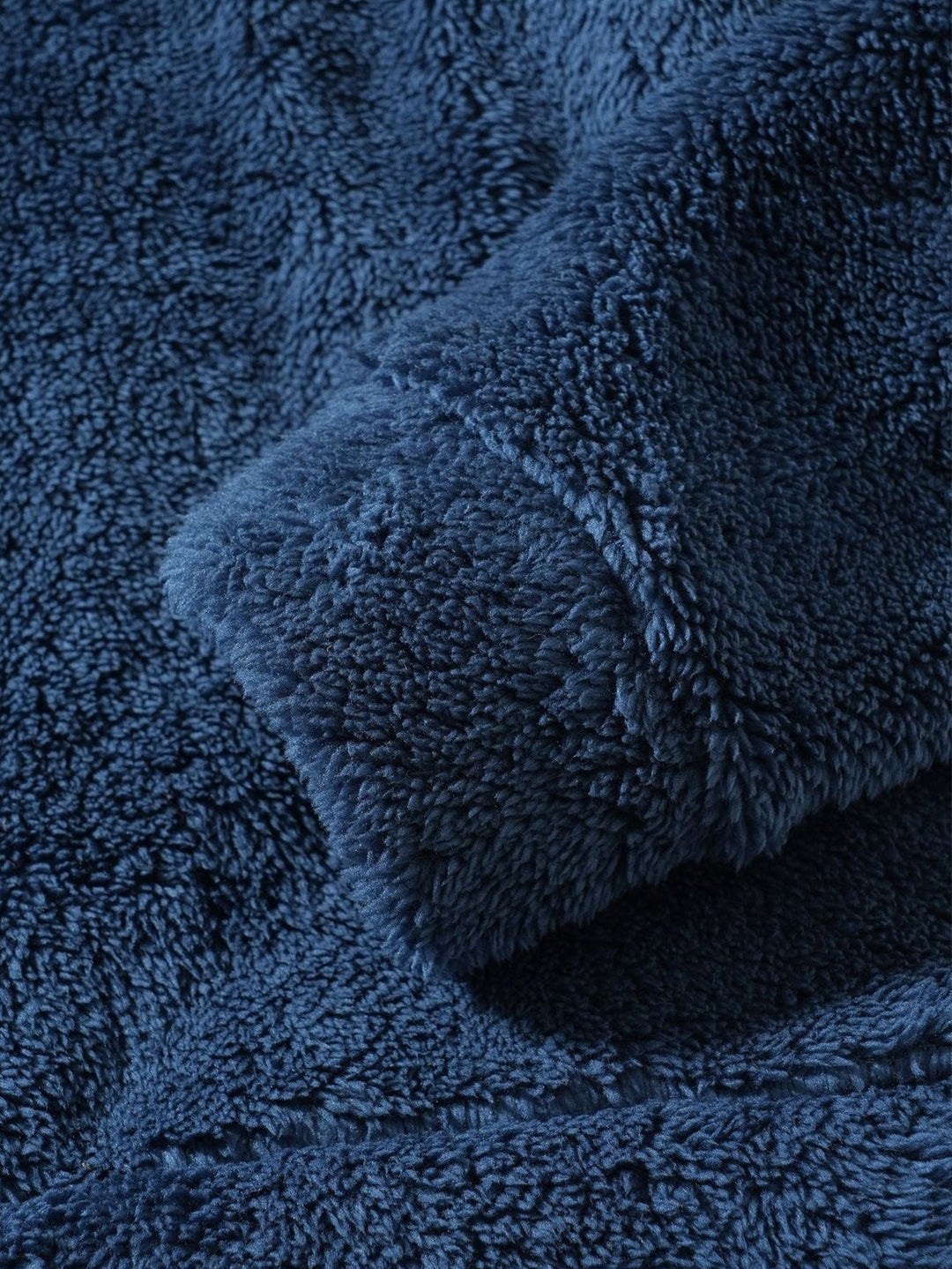 Letter Embroidery Teddy Half-Zip Hoodie