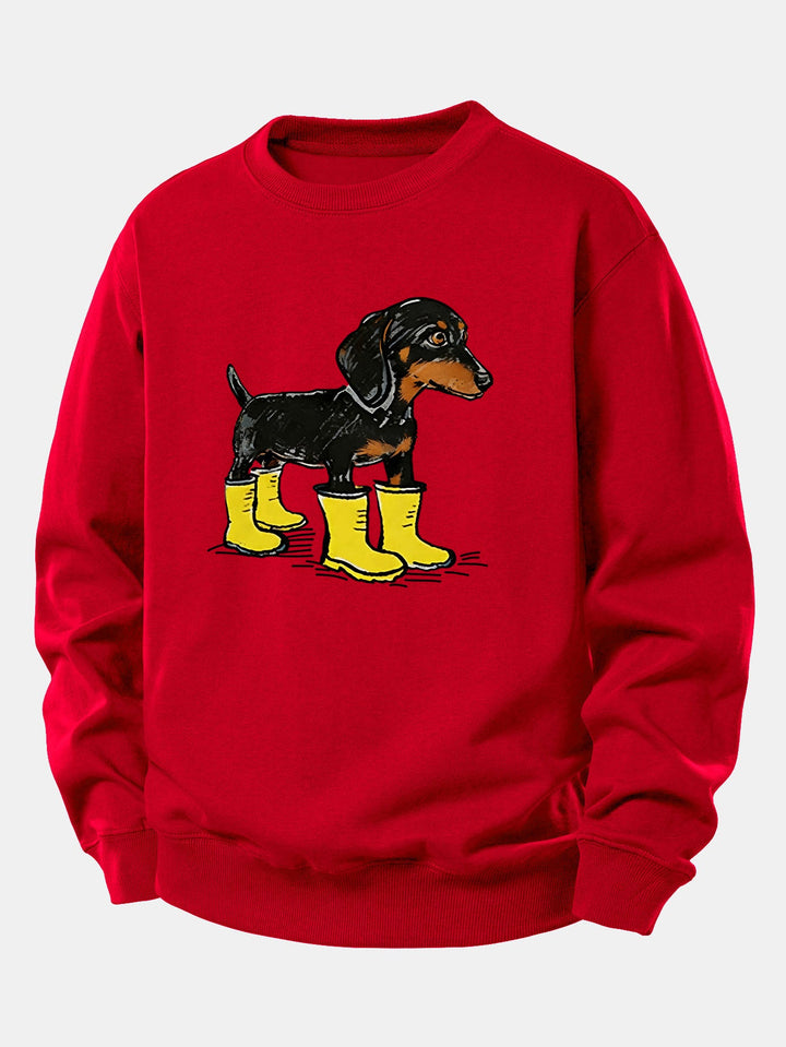 Boots Dachshund Print Relax Fit Sweatshirt