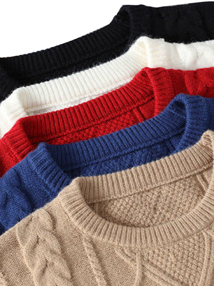 Twist Jacquard Crew Neck Sweater