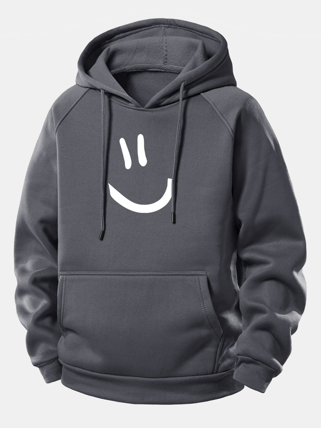 Smiley Face Print Drawstring Hoodie