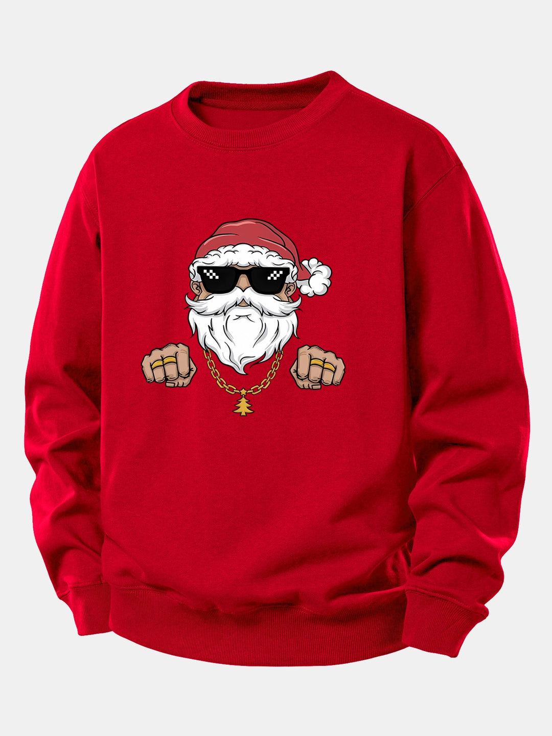 Hip Hop Santa Claus Print Relax Fit Sweatshirt