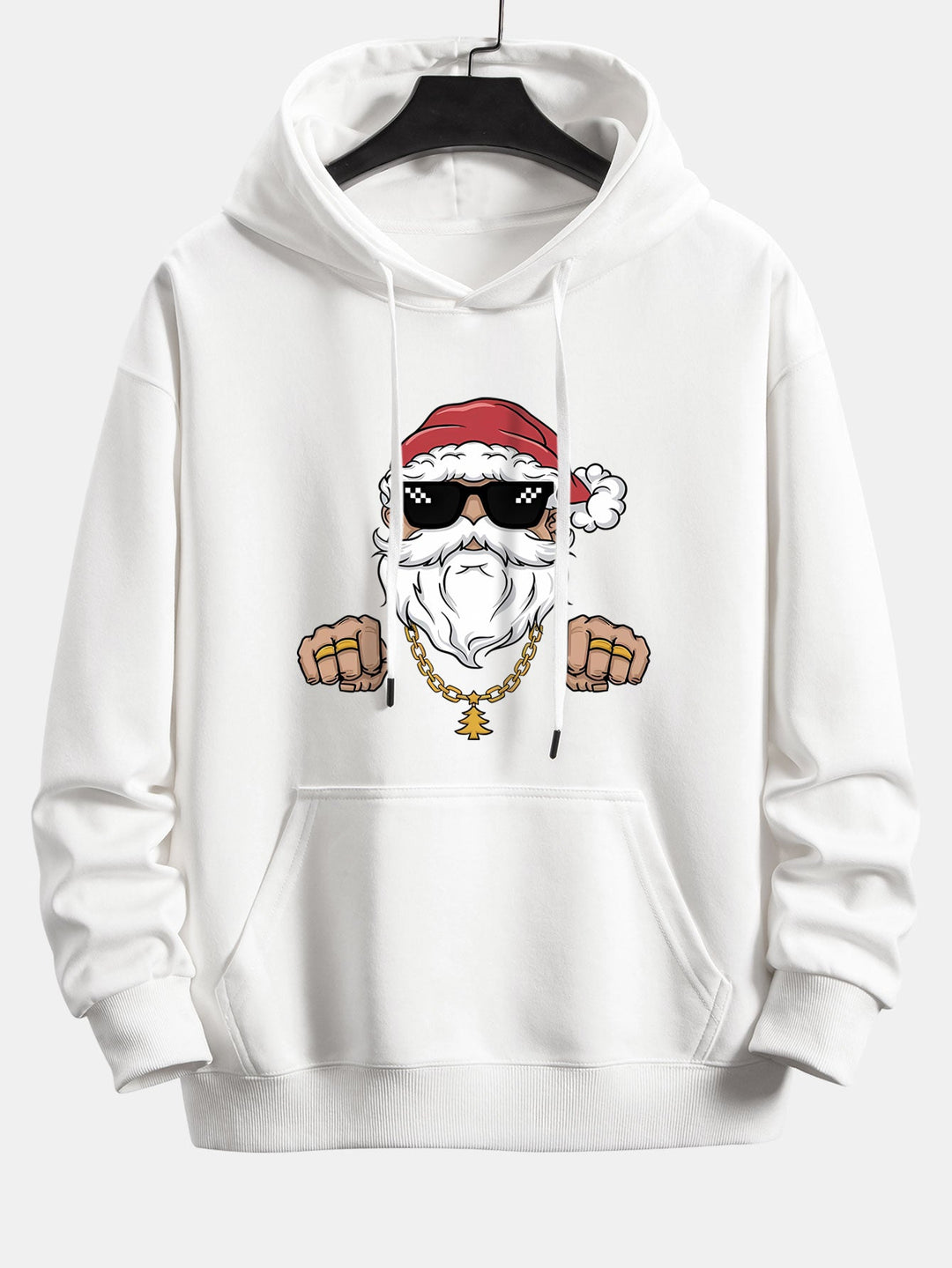 Hip Hop Santa Claus Print Relax Fit Hoodie