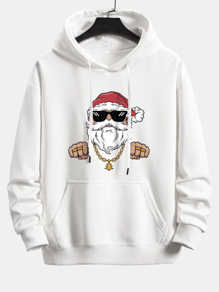 Hip Hop Santa Claus Print Relax Fit Hoodie
