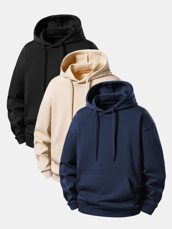 3 Pieces Basic Relax Fit Hoodie
