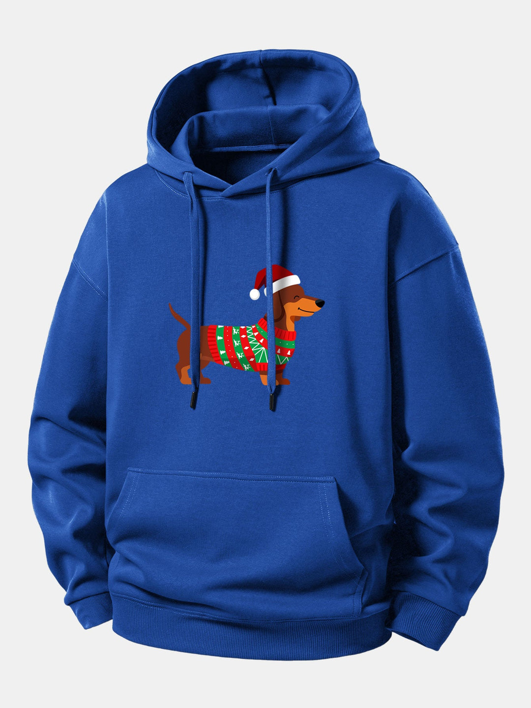 Christmas Dachshund Print Relax Fit Hoodie