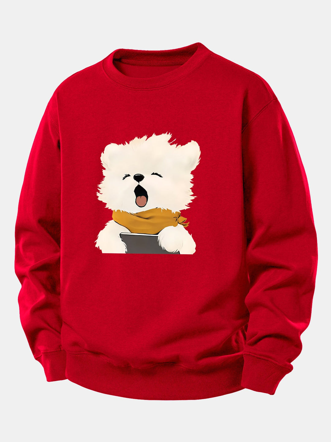 Yawning Puppy Print Relax Fit Sweatshirt