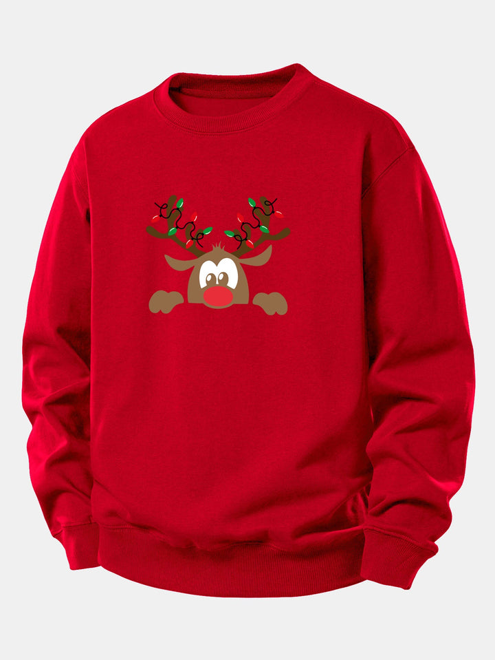 Christmas Reindeer Print Relax Fit Sweatshirt