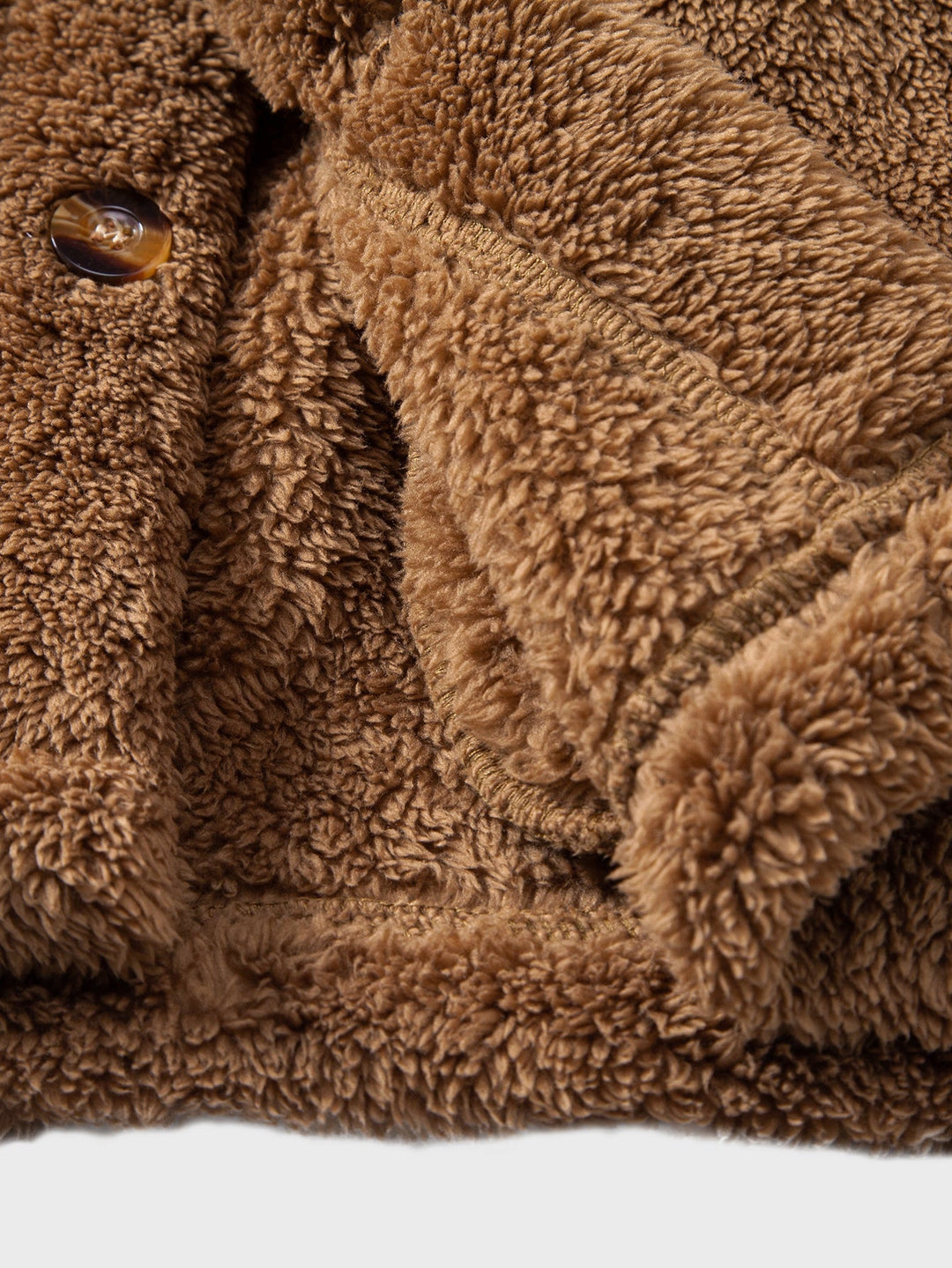 Teddy Fleece Button Up Hooded Coat