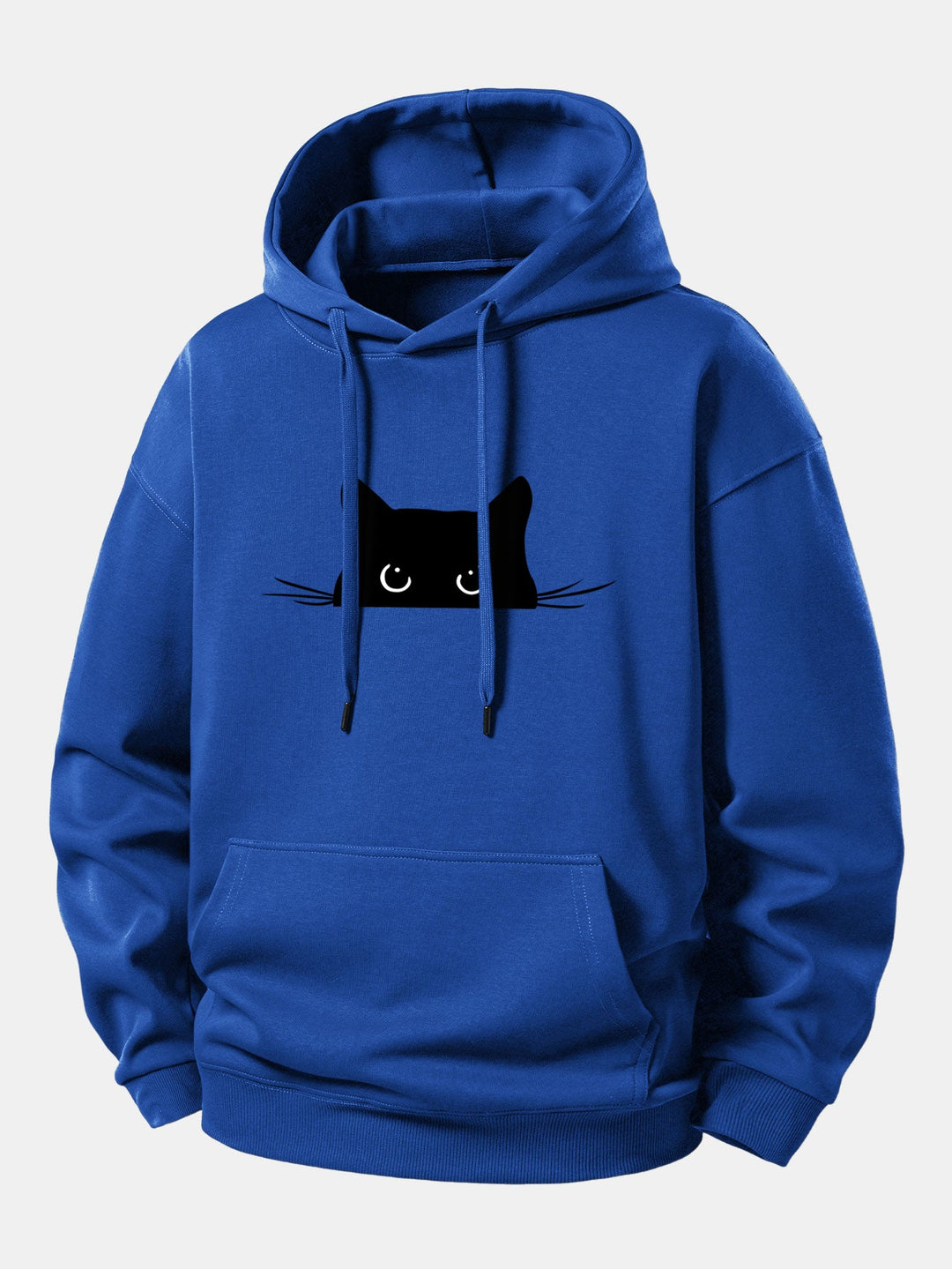Black Cat Print Relax Fit Hoodie