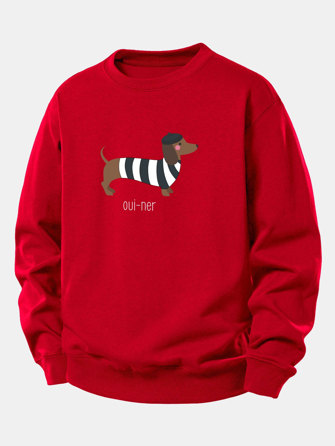 French Dachshund Print Relax Fit Sweatshirt