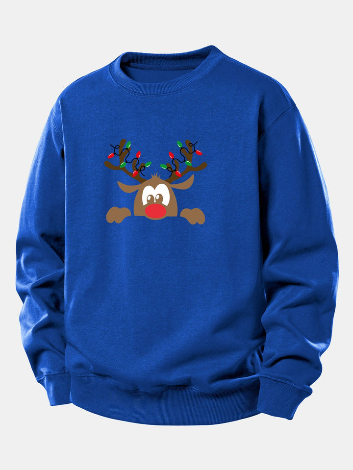 Christmas Reindeer Print Relax Fit Sweatshirt