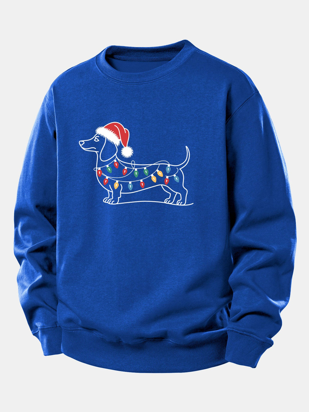 Christmas Light Dog Print Relax Fit Sweatshirt