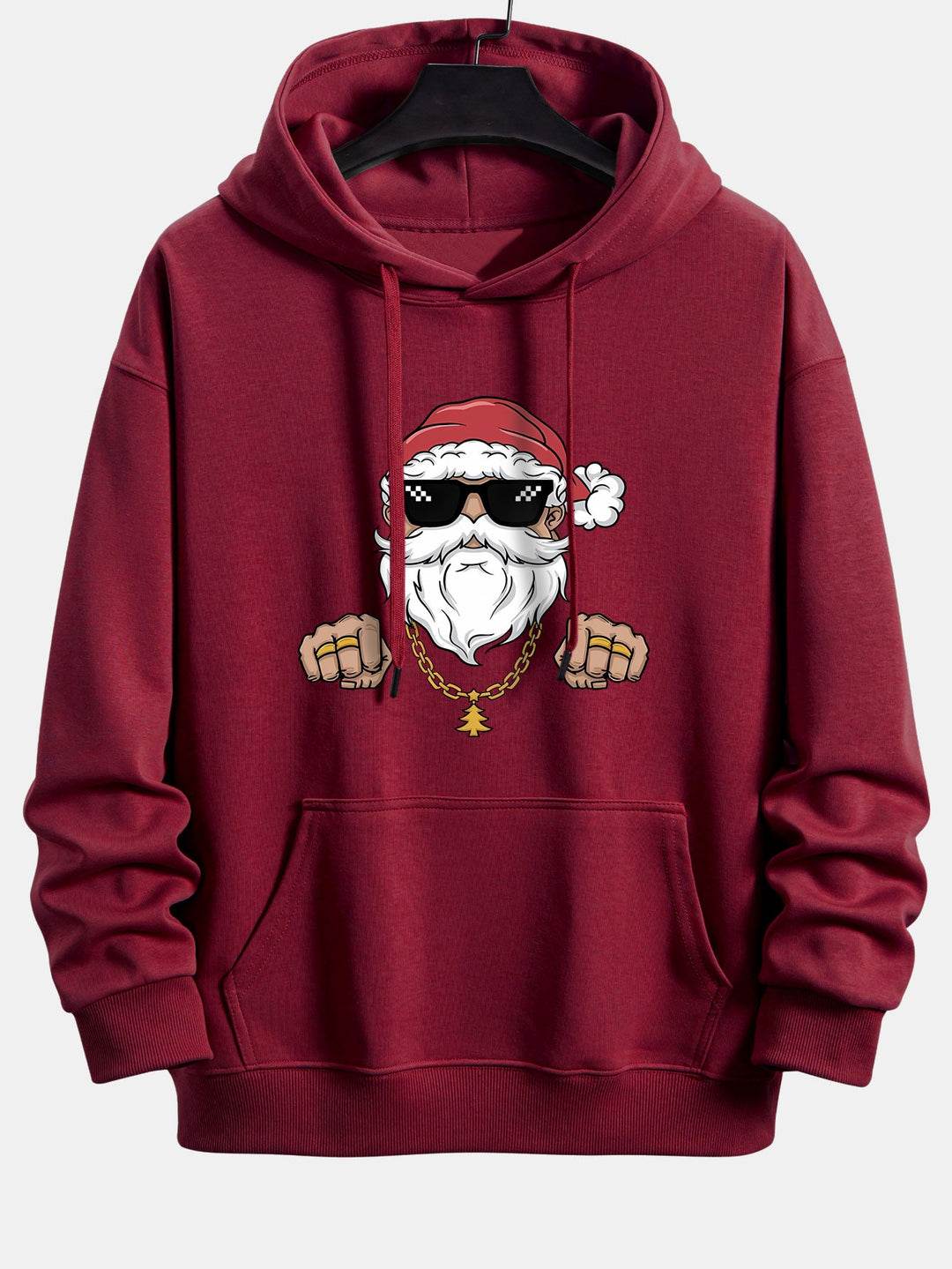 Hip Hop Santa Claus Print Relax Fit Hoodie