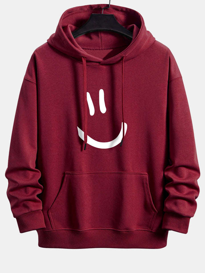 Smiley Face Print Relax Fit Hoodie
