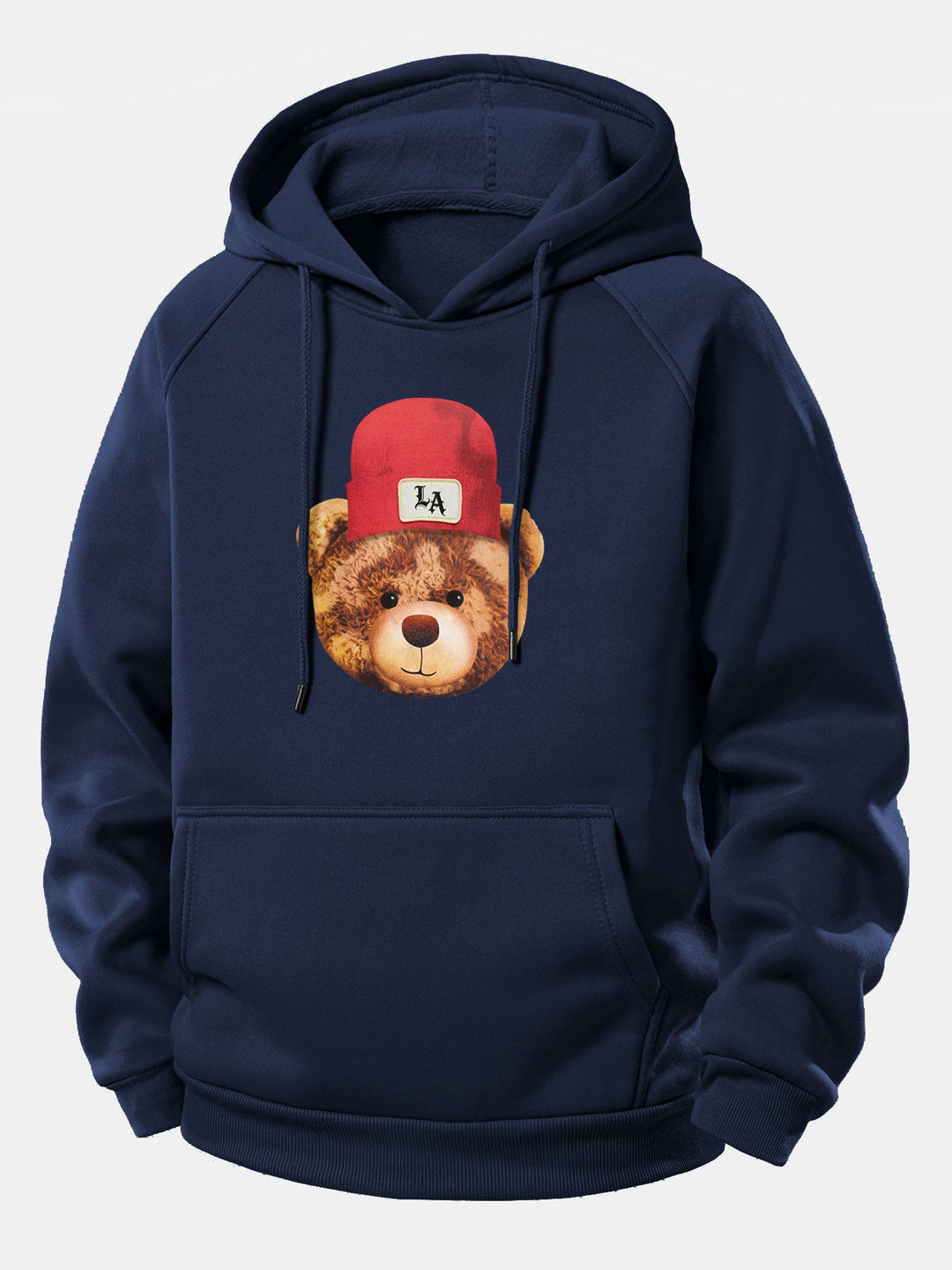 Los Angeles Bear Print Drawstring Hoodie