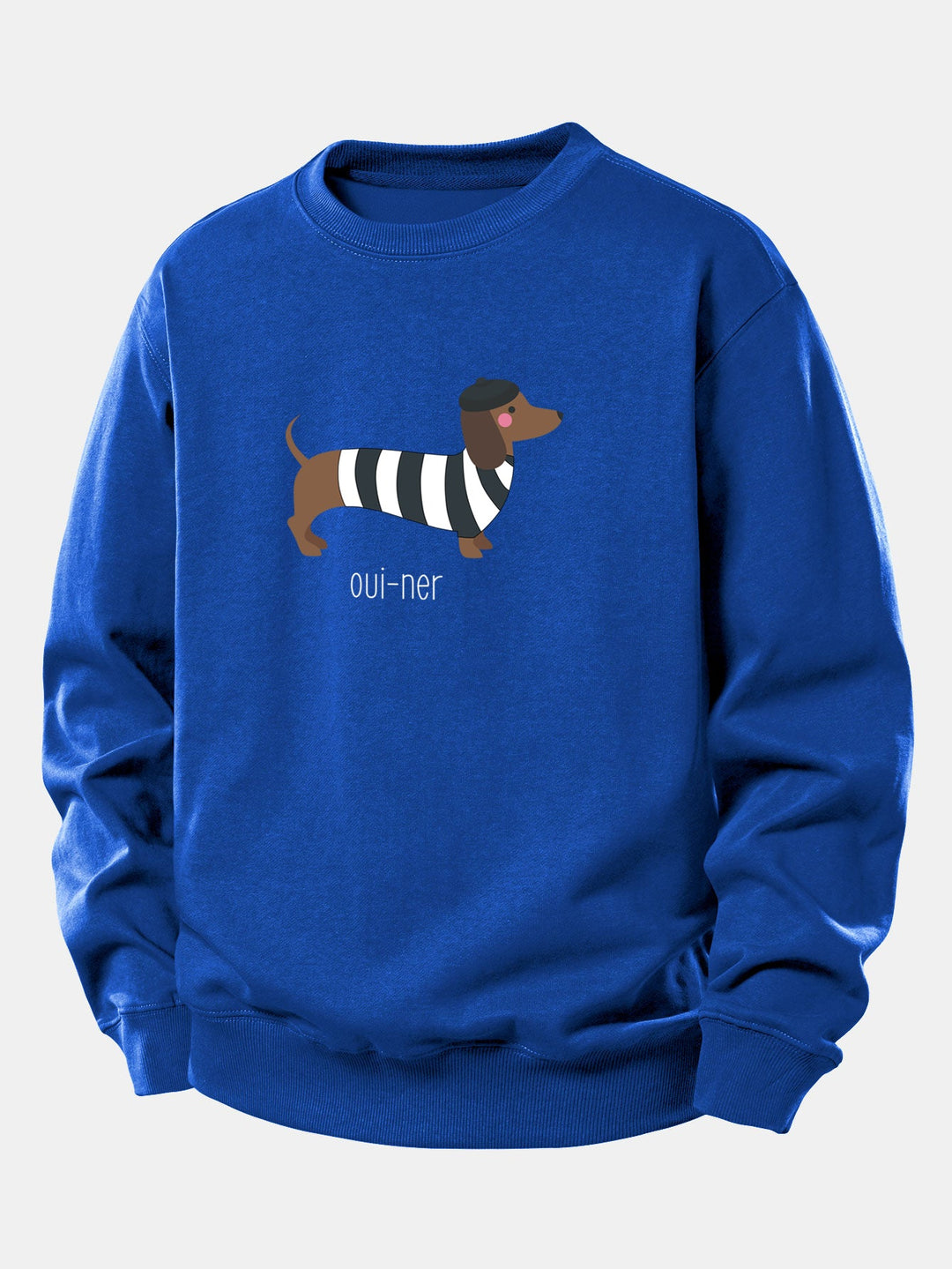 French Dachshund Print Relax Fit Sweatshirt