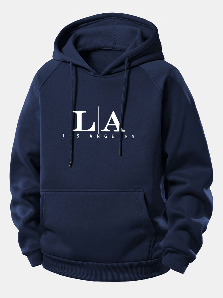 Los Angeles Print Drawstring Hoodie