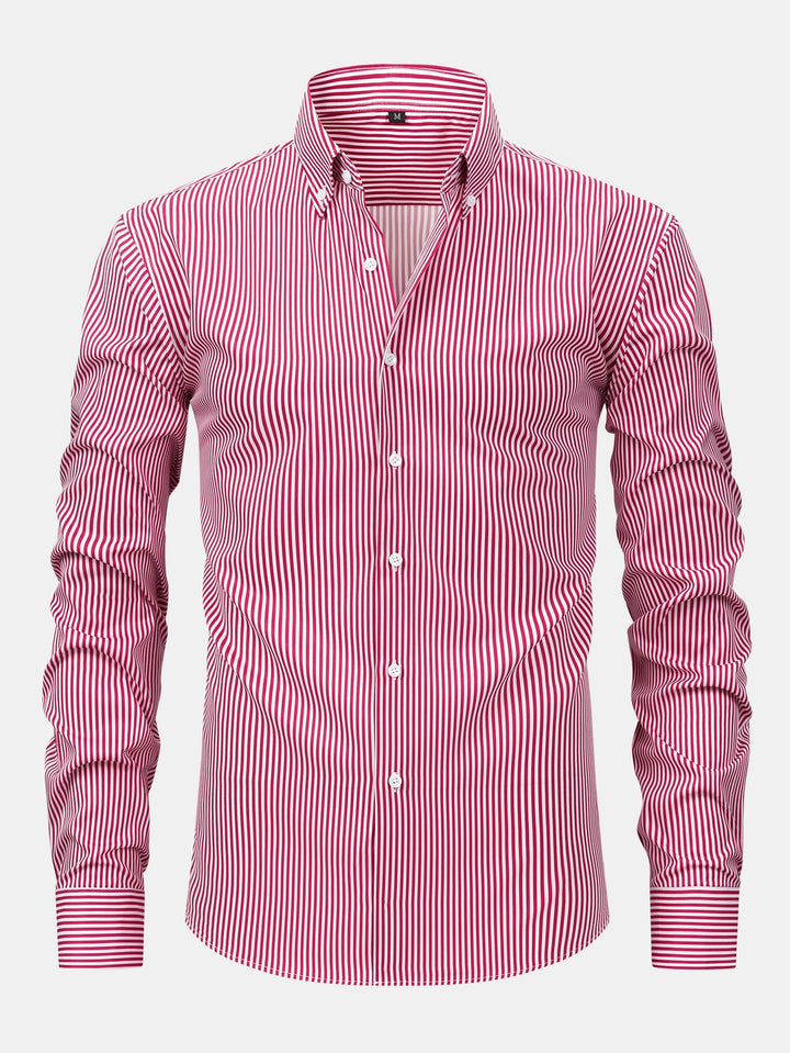 Long Sleeve Stripe Button Up Shirt