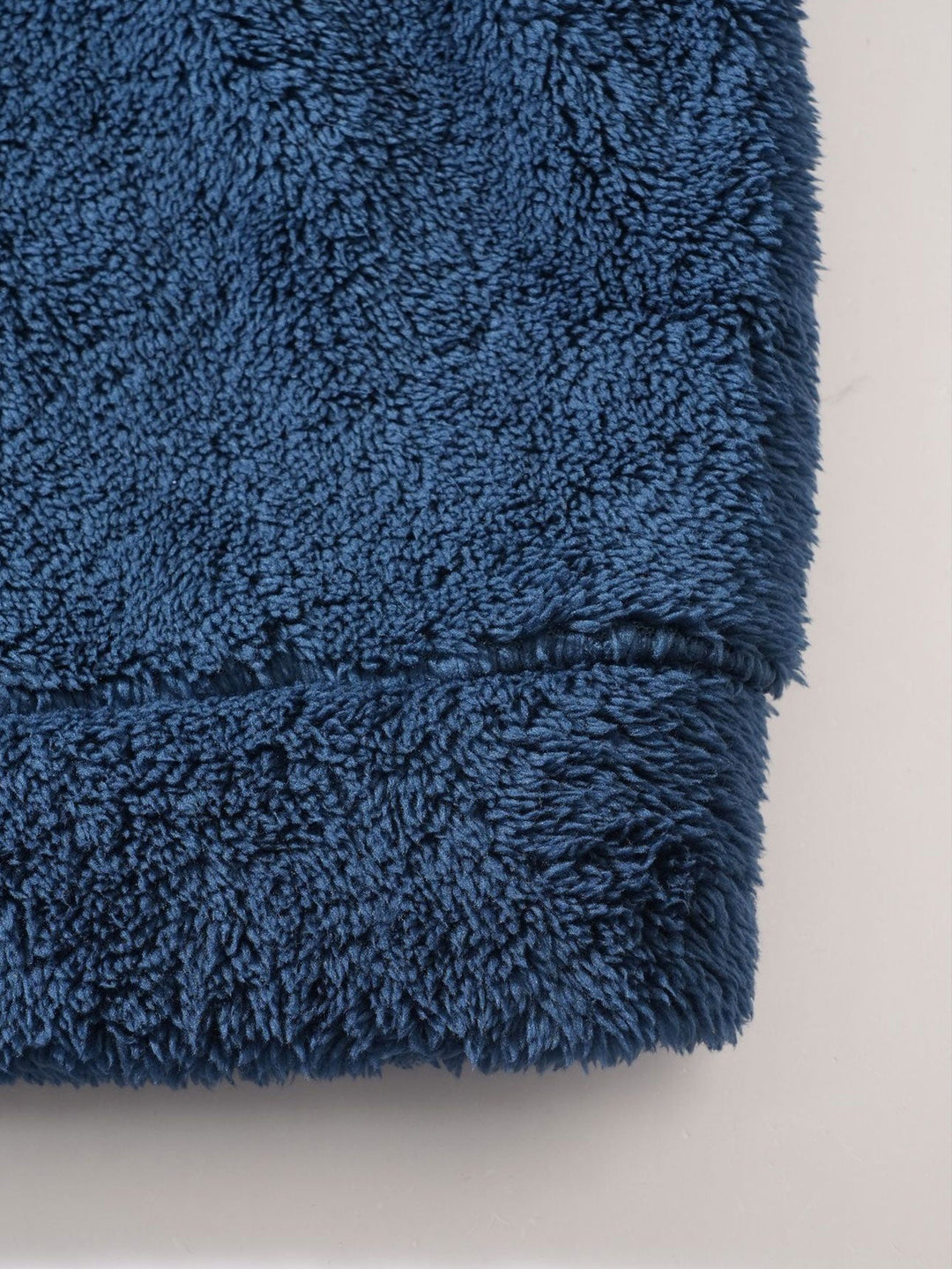 Letter Embroidery Teddy Half-Zip Hoodie