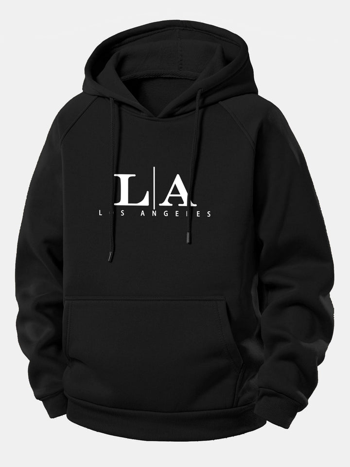Los Angeles Print Drawstring Hoodie