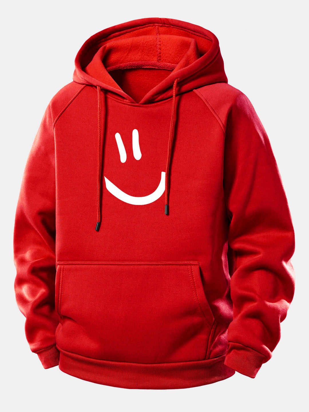 Smiley Face Print Drawstring Hoodie