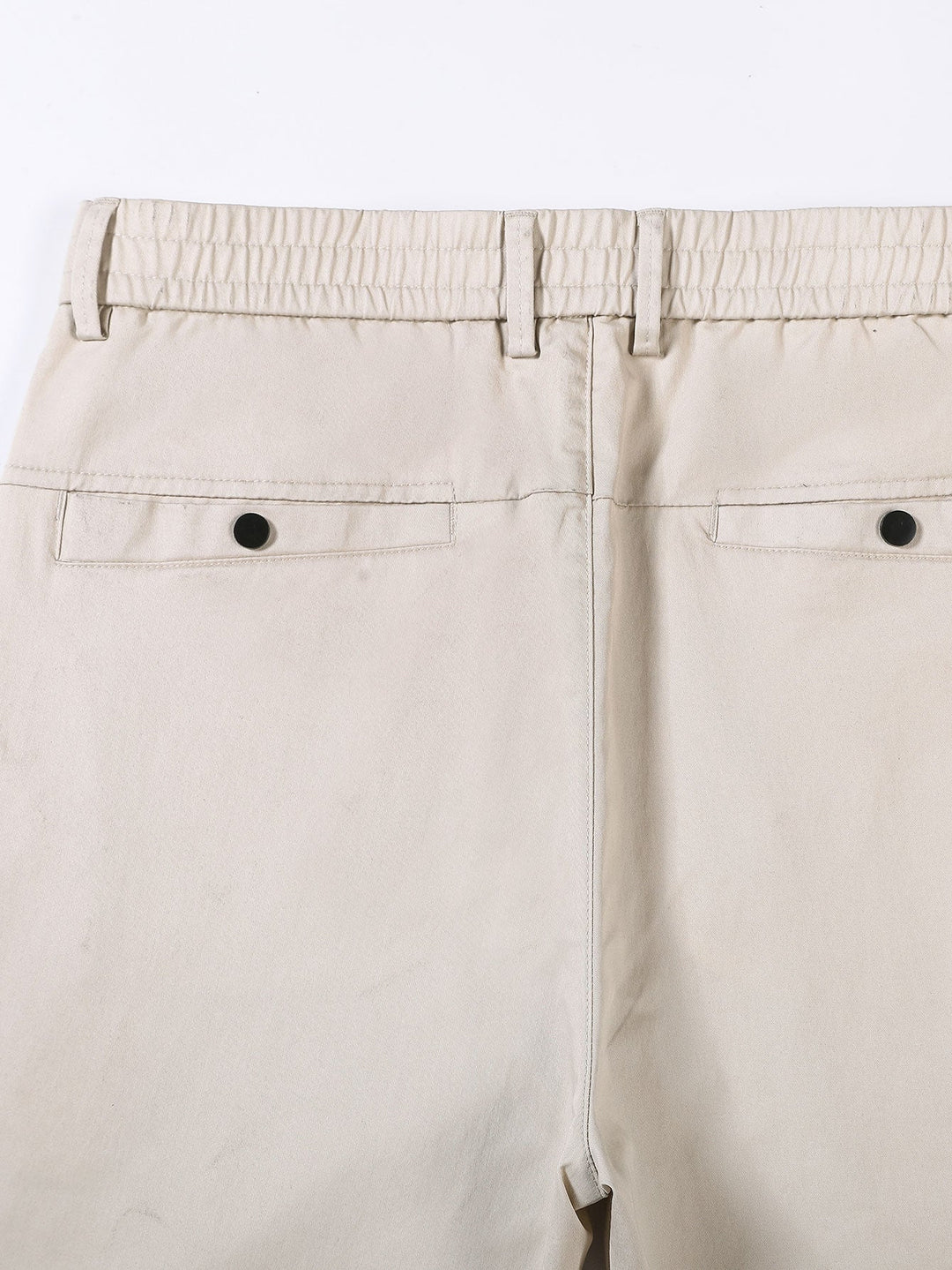 Elastic Waist Straight Leg Trousers