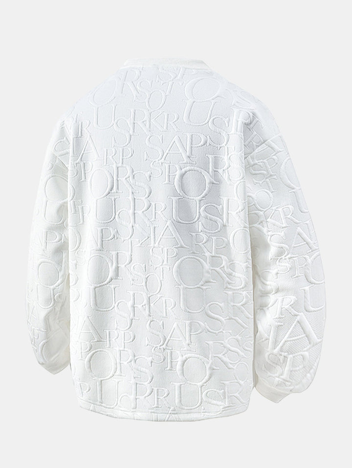 Letter Jacquard V Neck T-Shirt