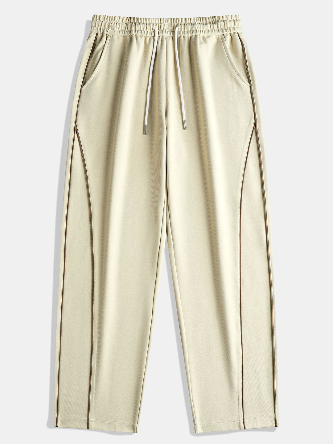 Calças de Perna Larga com Listras Laterais