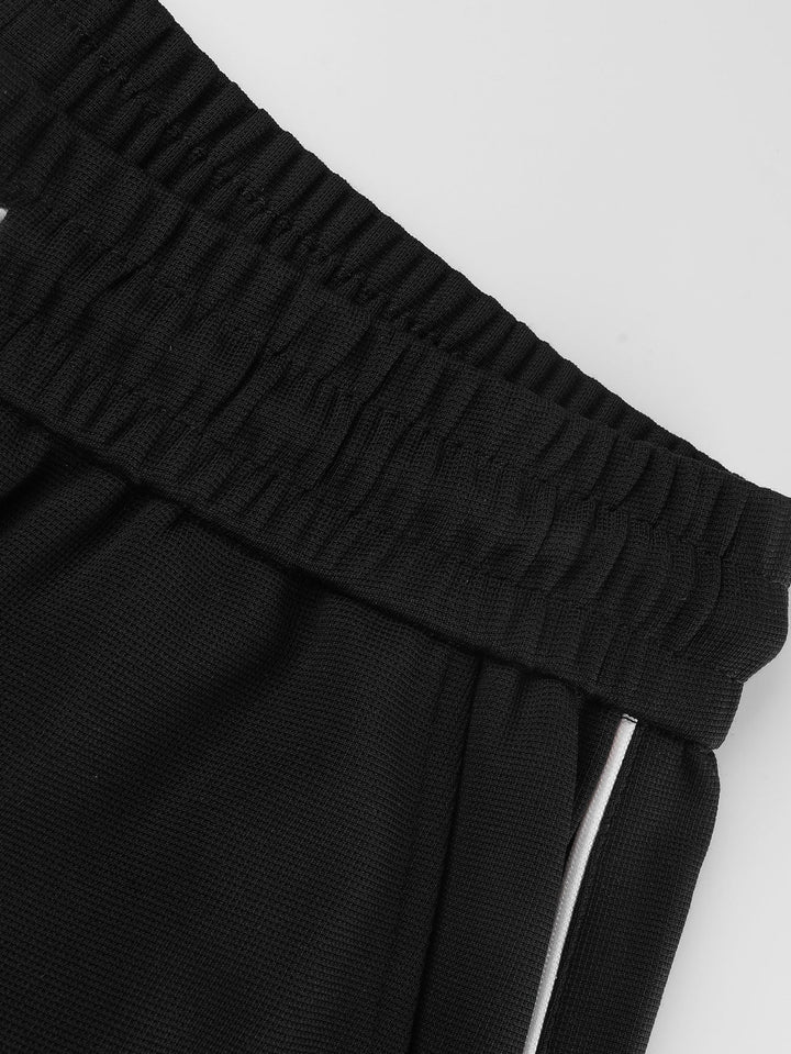 Calças de Perna Larga com Listras Laterais