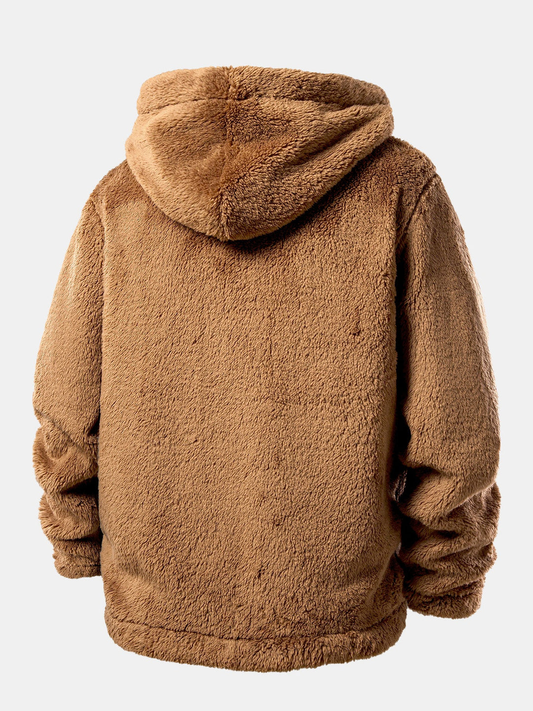 Teddy Fleece Button Up Hooded Coat