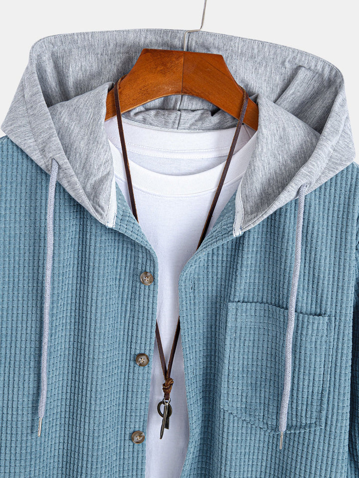 Waffle Corduroy Hooded Shirt