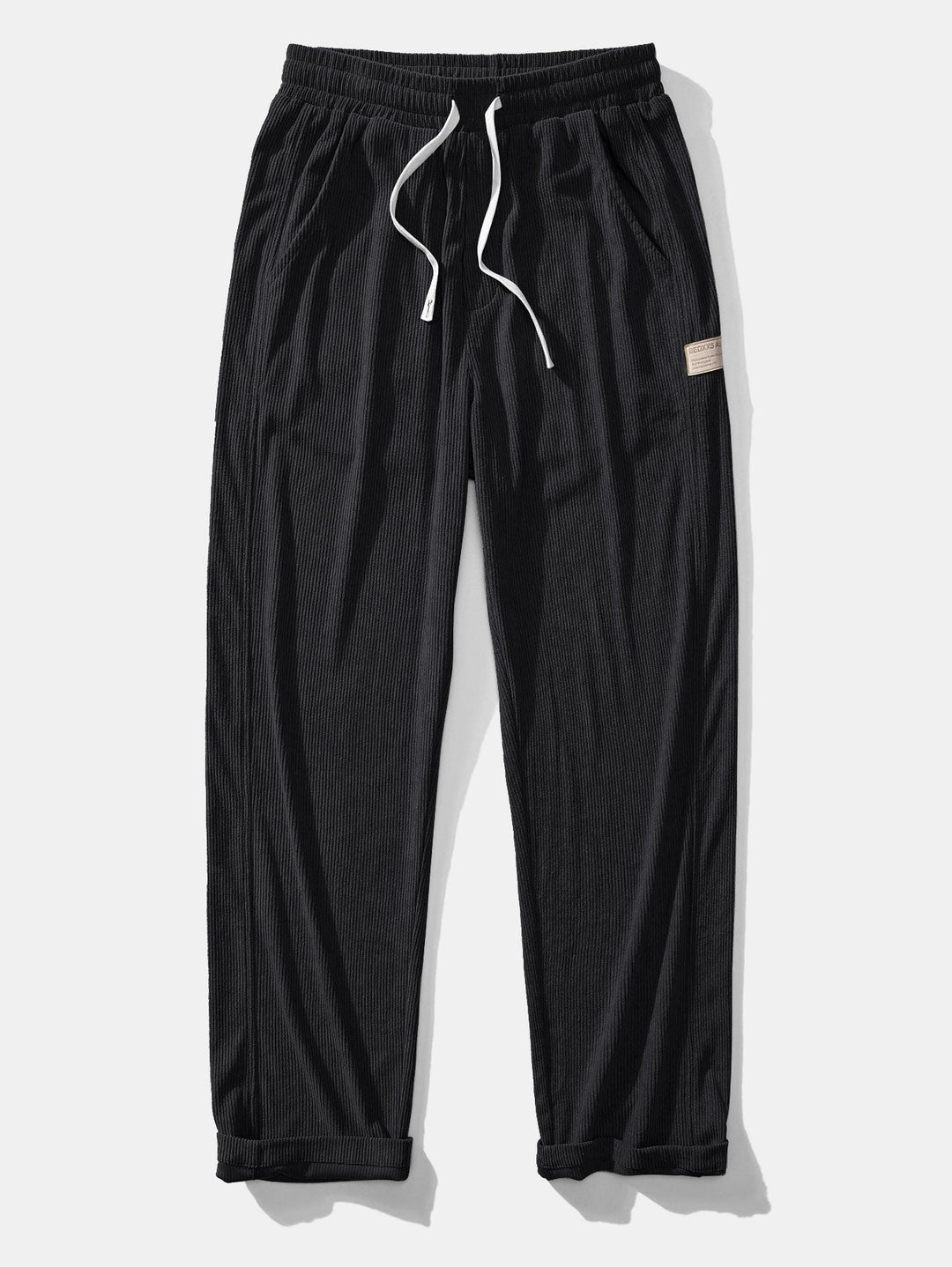 Relax Fit Contrast Corduroy Polo Collar Sweatshirt & Straight Leg Corduroy Pants