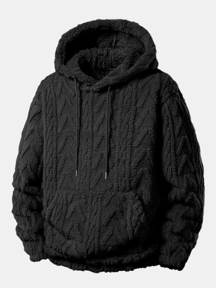 Geometric Jacquard Teddy Hoodie & Jogger Pants