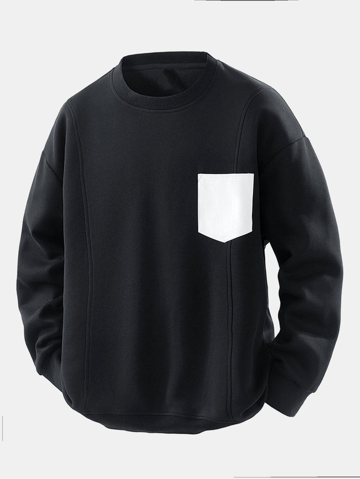 Relax Fit Contrast Pocket Sweatshirt
