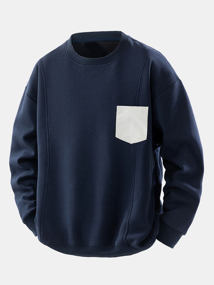 Relax Fit Contrast Pocket Sweatshirt