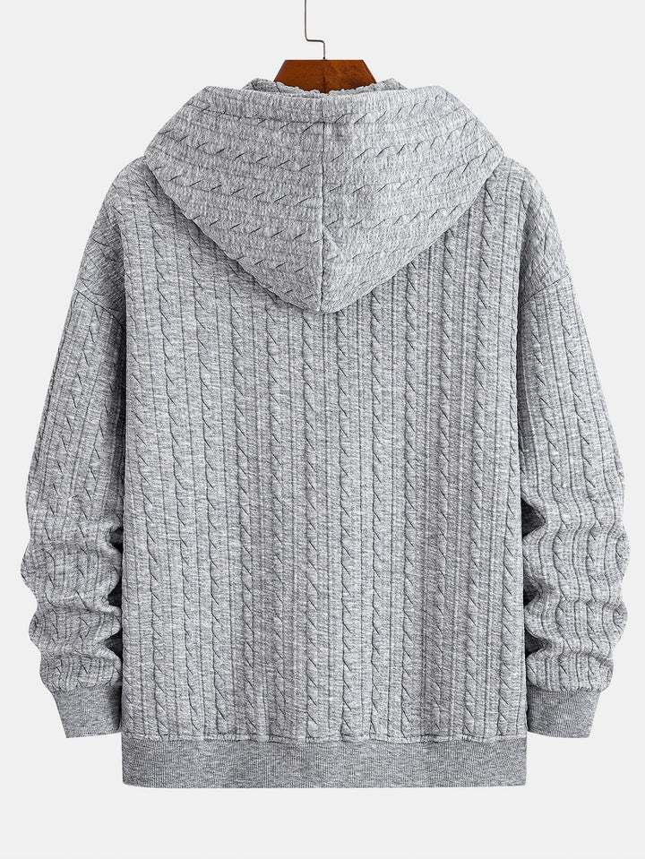 Relax Fit Twist Jacquard Zip Up Hoodie & Twisted Jacquard Straight Leg Pants